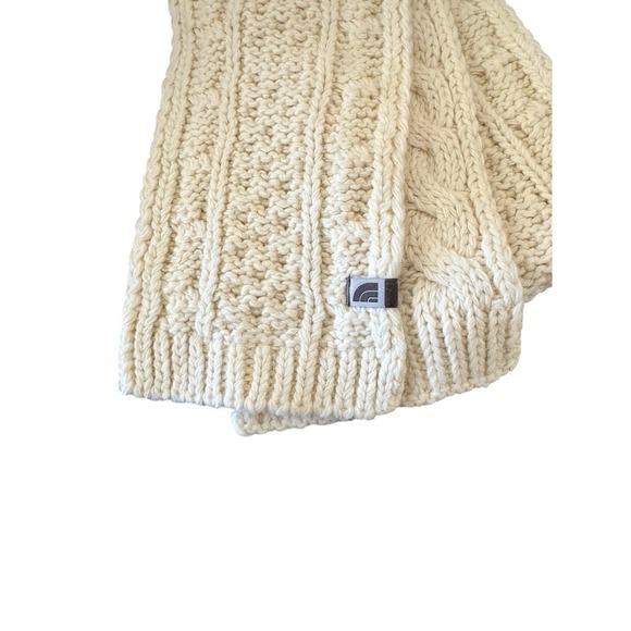 The North Face Accessories - The North Face Chunky Knit Scarf Cream Wool Cable Ribbed Cozy Winter 61 Inches